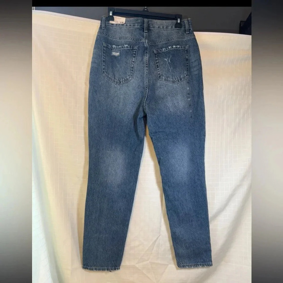 NWt Pacsun Women's Distressed Ultra ￼High Rise Slim Denim Straight Blue Jeans 28 - Picture 3 of 4
